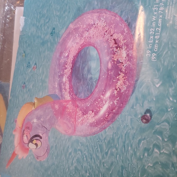 Pink glitter unicorn pool float inflatable floaty - Picture 4 of 4